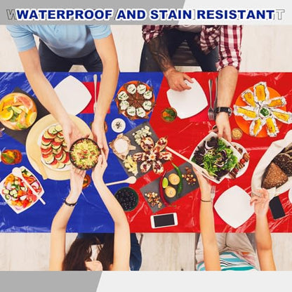 Boao 12 Plastic Elastic Fitted Tablecloths, 6 Ft, 72 x 30 Inch, Navy Blue - color: Navy Blue, size: 6 Ft, 72 x 30 Inch