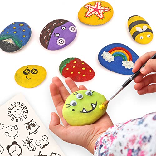 35 River Rocks with 32 Pack 11 x 14 Inch Canvas Boards for Paintin