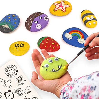 35 River Rocks with 32 Pack 11 x 14 Inch Canvas Boards for Paintin