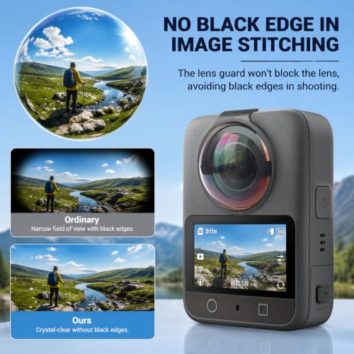 Premium Lens Cover for DJI Osmo 360, 10H Tempered Glass Lens Cap