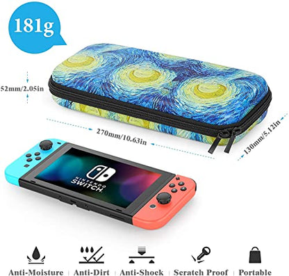 HEYSTOP Switch Carrying Case with Screen Protector, 9 in 1 Accessories Kit and 6 Pcs Thumb Grip, Protective Case