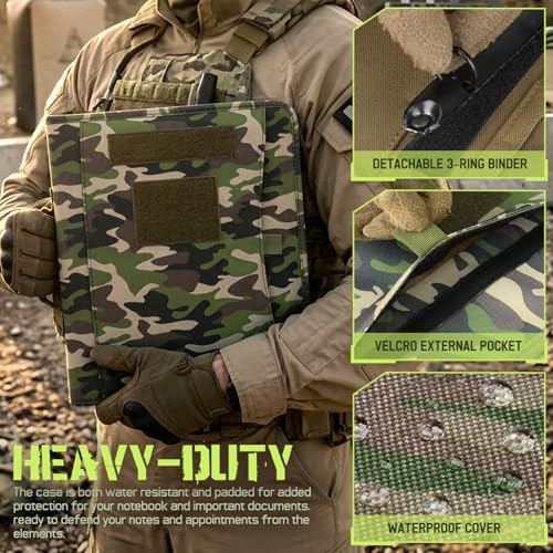Livans Portfolio Padfolio Binder Detachable 3-Ring Planner - color: Camogreen