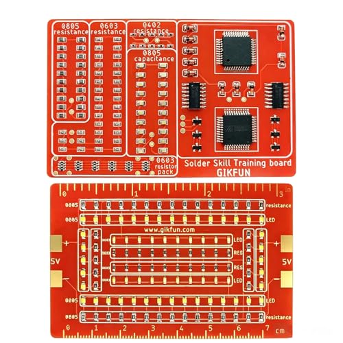 Gikfun Soldering Practice Kit SMD SMT Welding Skill Training Board DIY for School Learning Project, Gold-Plated GK1023
