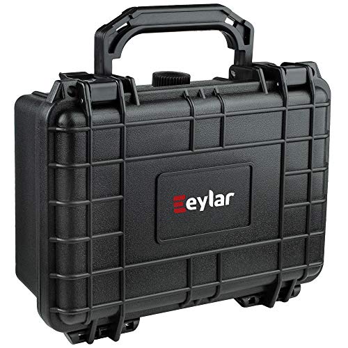 Eylar Protective Hard Case Water & Shock Proof w/Foam TSA Approved 8.12 inch 6.56 inch 3.56 inch (Black) - color: Black