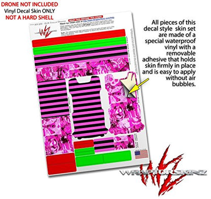 Skin Decal Wrap 2 Pack Compatible with DJI Ryze Tello Stripes Pink Drone NOT Included