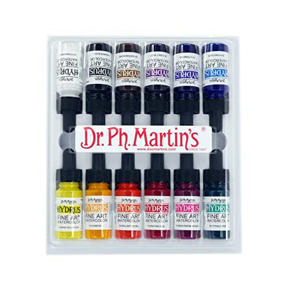 Dr. Martin's Hydrus Watercolor Paint Set 1/2 Oz. Bottles-SET 1