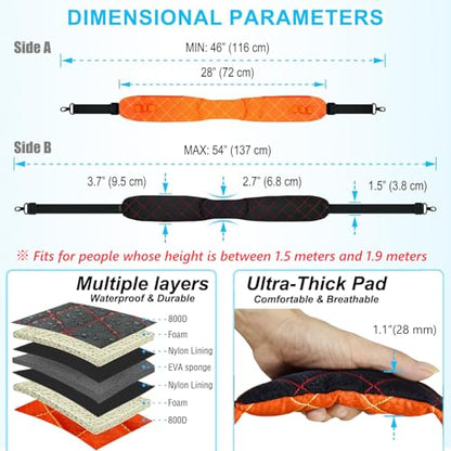 Anti-Theft Shoulder Bag Strap with RFID-Blocking Pockets - 170 Lbs - color: Orange