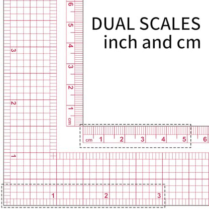 YLaziion 12" Acrylic L-Square Sewing Ruler, Right Angle Quilting Tool - style: 12" L-Square Ruler