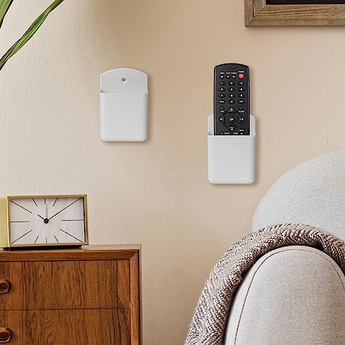 2 Pcs Remote Control Holder Wall Mount, TV Controller Holder, Self Adhesive Remote Holder, Wall Pen Holder Storage Accessories for Home Office School (White) - color: White&2Pcs