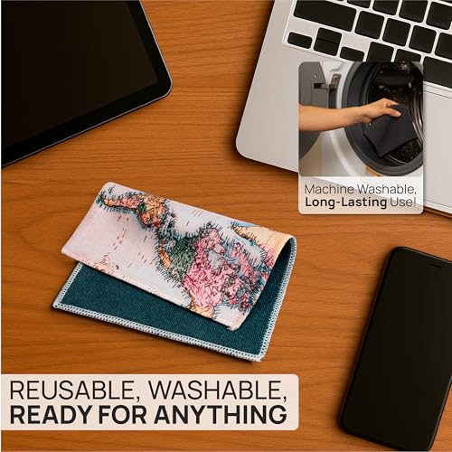 Microfiber Wholesale Quick Cloth Glasses Cleaning Cloths 5x7 World Map - color: Map, size: 5"x7"