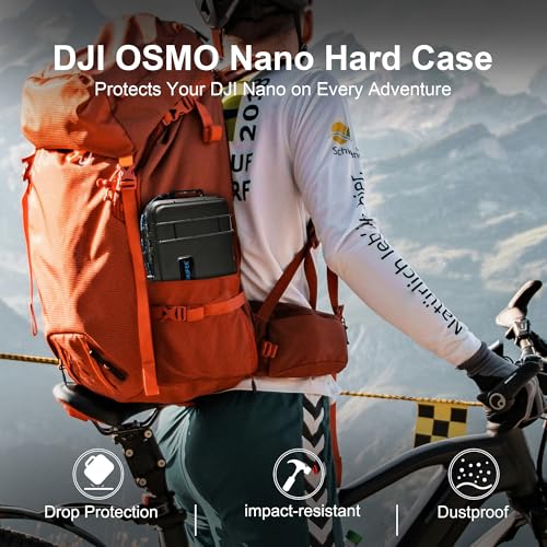 Lekufee Travel Waterproof Hard Case for DJI Osmo Nano Camera, Standard Combo, and Accessories - Black(Bag & Case Only)