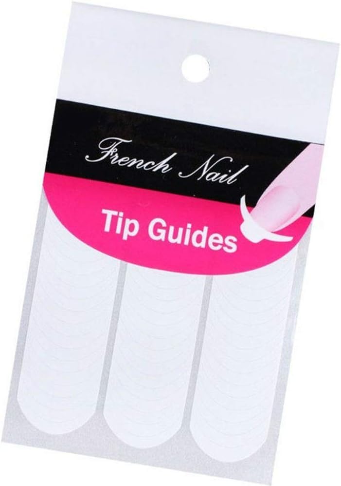 White Nail Art Sticker Set, 240 Pieces French Manicure Edge Guide Tips Form, DIY Stencil Tool for Professional Nail Design