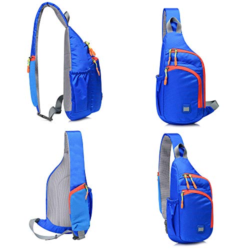 Peicees Small Sling Backpack Waterproof Unisex Shoulder Bag Chest Crossbody Daypack - color: Blue, size: Small