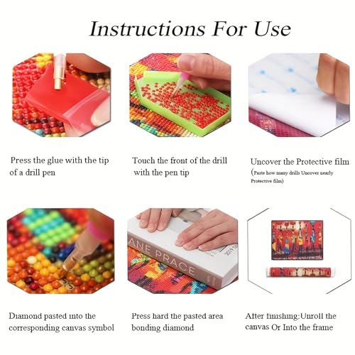 KUFWKEY Bookshelf Diamond Painting Kit,Dargon Diamond Art Kits for Adults - color: AM6021