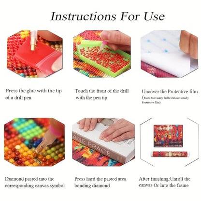 KUFWKEY Bookshelf Diamond Painting Kit,Dargon Diamond Art Kits for Adults - color: AM6021