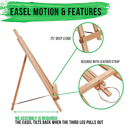 U.S. Art Supply 18" Large Tabletop Display Easel - Beechwood, Pack of 6 - style: 18" - Pack of 6