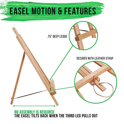 U.S. Art Supply 18" Large Tabletop Display Easel - Beechwood, Pack of 6 - style: 18" - Pack of 6