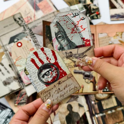 Junk Journal Kit Mystery Detective Ephemera Set for Crafts - color: Mystery_file