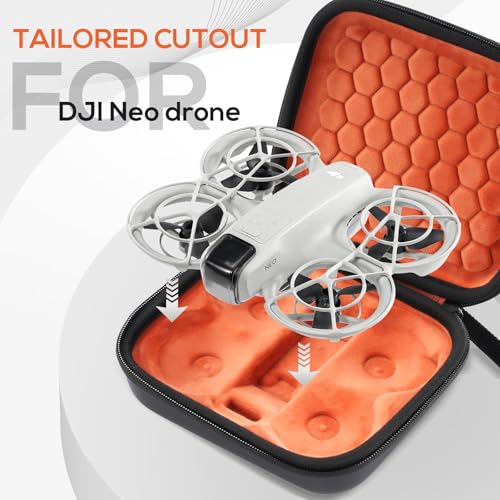 ProCase DJI Neo Carrying Case, Portable Travel Hard Shell Shockproof Cover for DJI Neo Drone (Case Only) -Orangeblack