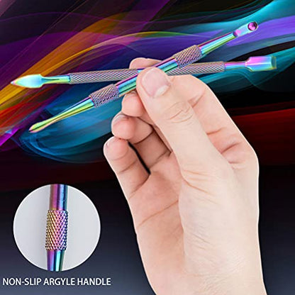 6-Piece Wax Carving Tool Set, Double-Ended Stainless Steel, Rainbow - color: Rainbow Color
