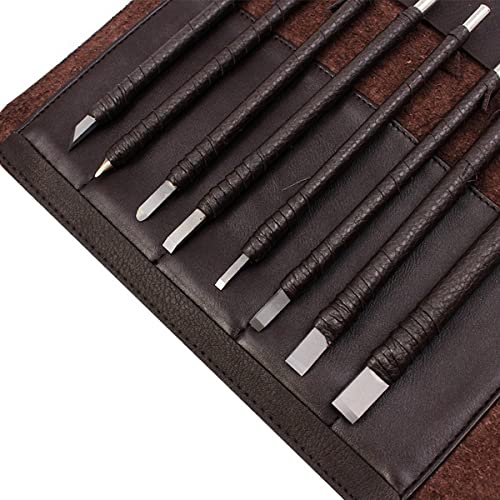 Stone Carving Tool Set Chisel Carving Tool Carving Kit 8pcs Engraving Carve Cutting Blade Chisel Tool Set Tungsten Steel for Soft Stone