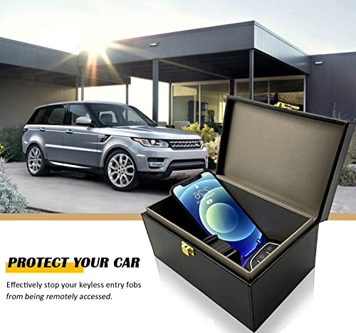 Faraday Box Key Fob Protector, Keyless Entry Car Key Safe Protector, Faraday Signal Blocking Shielding Box for Car Key (L) - size: 10+ Keys