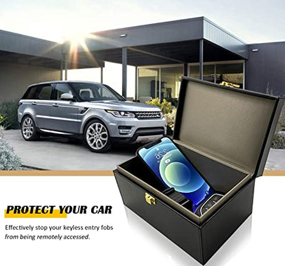 Faraday Box Key Fob Protector, Keyless Entry Car Key Safe Protector, Faraday Signal Blocking Shielding Box for Car Key (L) - size: 10+ Keys