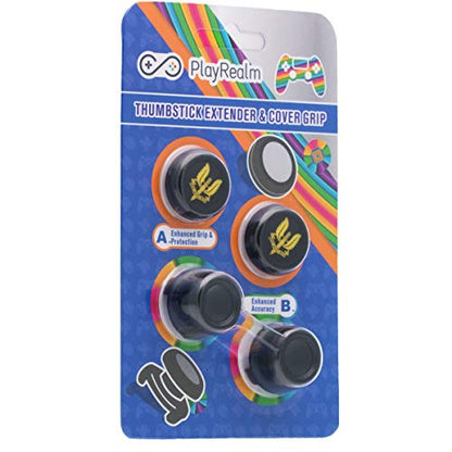 FPS Thumbstick Extender & Printing Rubber Silicone Grip Cover 2 Sets for PS5 & PS4 Controller (SAS Who Dares Wins) - color: 5