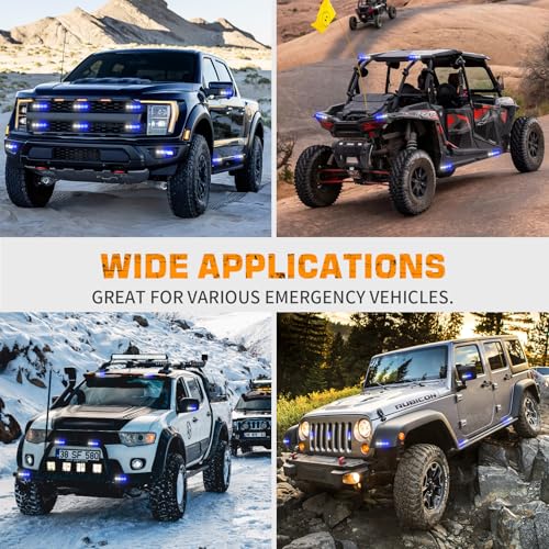 XRIDONSEN 8PCS Sync Truck Grill Strobe Lights 32 LED Grille Lights - color: Blue