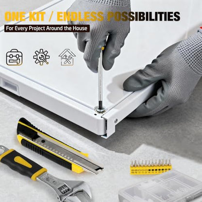 248-Piece Home Repair Hand Tool Set with Storage Case - color: Yellow