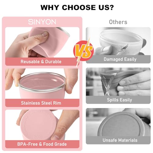 Collapsible Travel Cup, Foldable Water Cup with Lid, for Travel - color: Pink