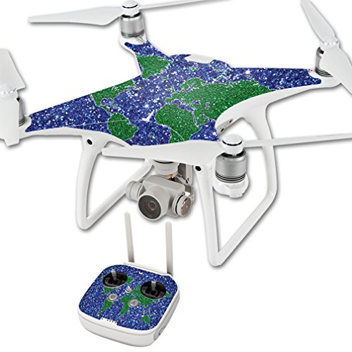 MightySkins Skin Compatible with DJI Phantom 4 Quadcopter Drone – Bling World | Protective, Durable, and Unique Vinyl Decal wrap Cover | Easy to Apply, Remove, and Change Styles | Made in The USA