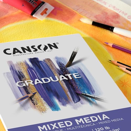 Canson Graduate Mixed Media Paper Pad, 9x12 in - color: White Paper, size: 9x12 inch