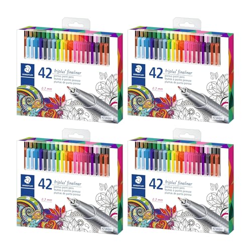STAEDTLER Fineliner triplus 42, 4 Pack - style: 42 Colors - 4 Pack