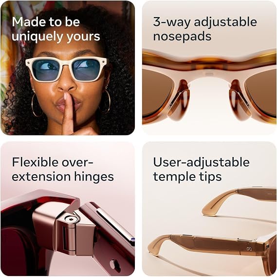 Meta Glasses, Adventurer AI Glasses - color: Linen/Transitions Sapphire Lenses, size: Standard