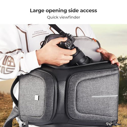 K&F CONCEPT Camera Backpack, Photography DSLR Camera Bag - color: 03-black