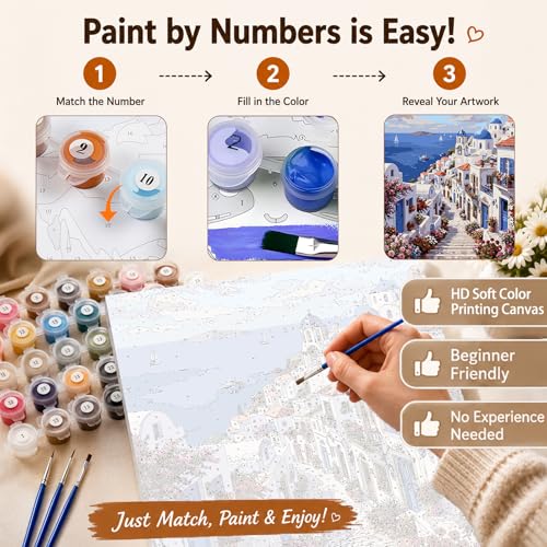 AUKELHJ Paint by Numbers Kit for Adults Beginner, Landscape, 16x20 inch - color: 08-Landscape