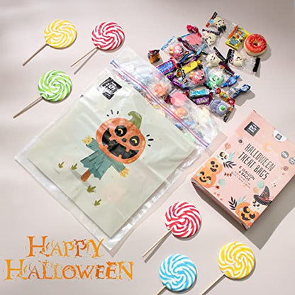 6 Large Halloween Plastic Storage Bags, 3 Gallons, Zero BPA, Double Layer Carry Handle, 15"x15"x7" - size: 3 GALLONS HALLOWEEN PRINT