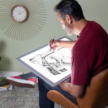 Artograph LightPad 950 LX Thin Dimmable 24x17 Inch Artist Light Box with UV Free LED Light for Tracing, Drawing, and Patterns, Silver - size: 24" x 17"