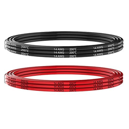 14awg Silicone Electrical Wire Cable 2 Colors Tinned Copper 10ft Each - size: 2 Colors each 10FT, style: 14AWG