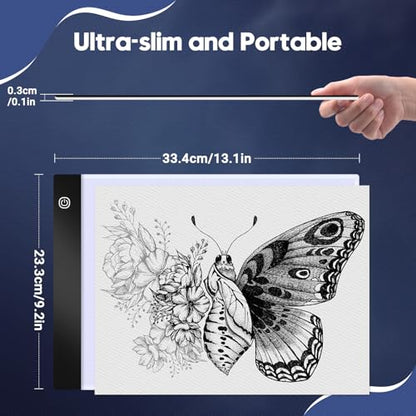 Guiseapue A4 Diamond Art Light Board, Ultra-Thin Light Pad for Painting