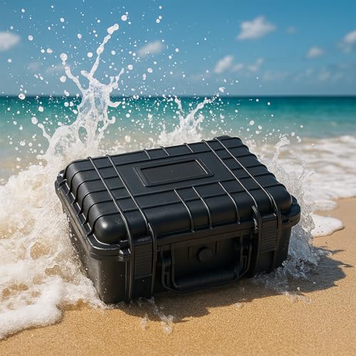 multicomp PRO Black Weatherproof Equipment Case, Polypropylene Construction with Foam Insert, 10.5" x 9.5" x 5“ (L x W x H)