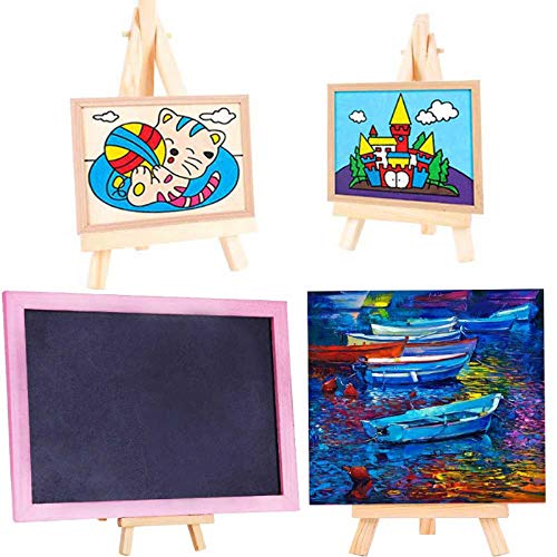 ANDES 9in Wood Tabletop Painting Easels 6 Pack, Arts & Crafts Display Stand - style: 6pack