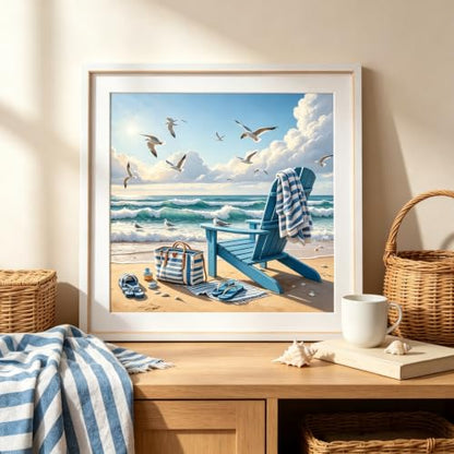 Beach 5D Diamond Painting Kit for Adults, Ocean Scene Diamond Art Kits - color: KM1226-1