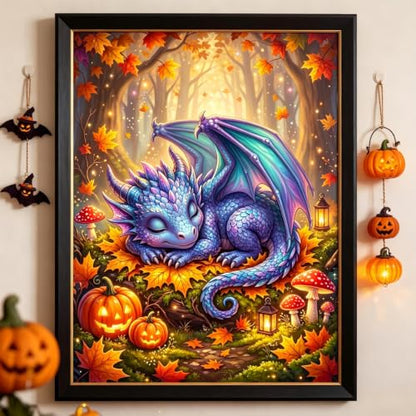 Forest Dragon Diamond Art Kits for Adults, Fall Fantasy Diamond Painting - color: HS052-1