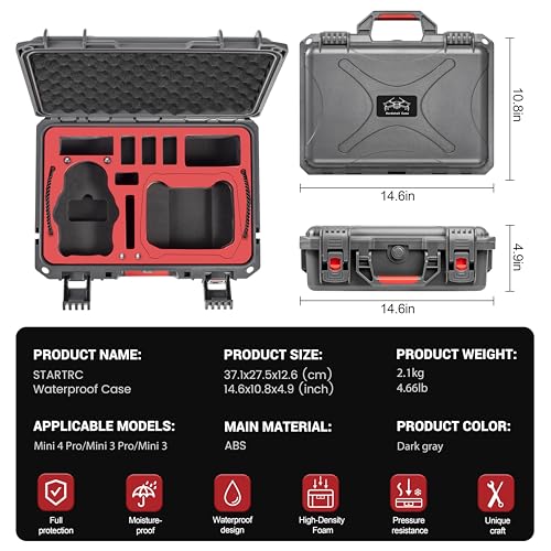 STARTRC Mini 4 Pro Case,Dual Layer Hard Case for DJI Mini 3 for Skyrover X1 - color: Grey-Dual Layer