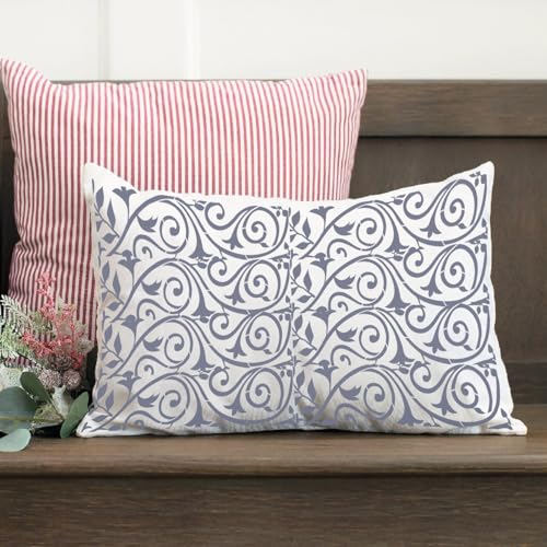 Floral Stencils for Crafts Reusable Border Stencils for Painting 12"x 4" - style: Floral 02