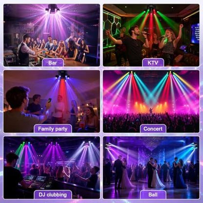 Moving Head DJ Lights, 150W 6-Arm RGBW Stage Lights, DMX-512