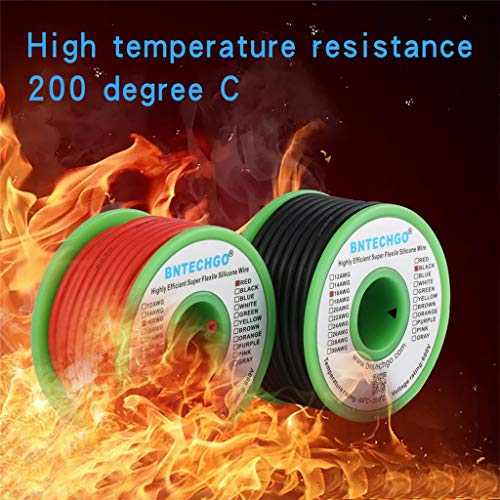 BNTECHGO 16 AWG Silicone Wire Red Black 25ft Stranded Tinned Copper Wire - size: 16 Gauge, 25ft per color
