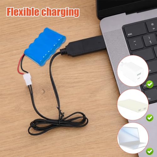 2pcs XH2.54mm 2P USB Charging Cable Replacement for 3.7V Lithium RC Battery, Quadcopter Battery Charger Wire USB Power Cable